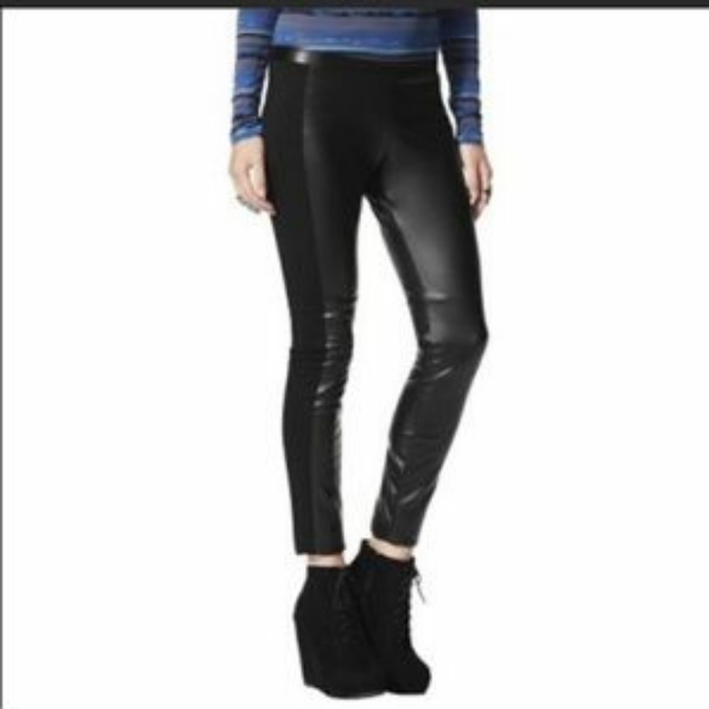 Kirna Zabete Faux Leather Leggings Black